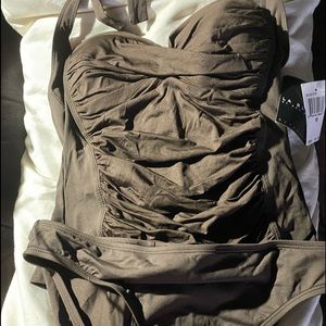 La Blanca 2 pc brown Tankini set. Sz 10.